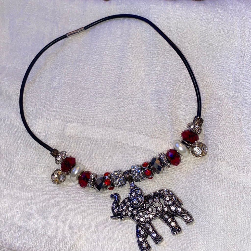 Hand Crafted Elephant Necklace From Craft Show